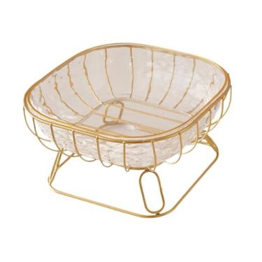 Imagem de Bothyi Cesta de frutas em arame metálico, bandeja de frutas, elegante cesta de pão para mesa de jantar, suporte para vegetais para decoração de casa, M