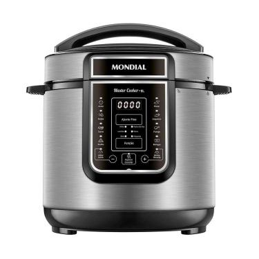Imagem de Panela de Pressão Elétrica 6L Mondial Master Cooker PE60 Preta Inox 220V