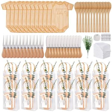 Imagem de Prêmios de chá de bebê para vencedores de jogos body em forma de tábua de queijo presente com colheres espalhadores de manteiga sacos de presente toalhas de cozinha chá de panela lembrancinhas de