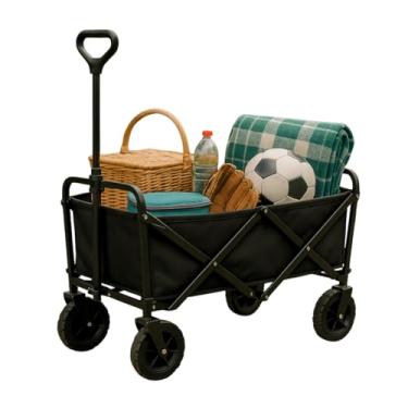 Imagem de Carrinho De Carga Camping C/Puxador Dobrável 100kg Resistente Praia Pesca Passeio Parque Piquenique