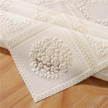 Imagem de Toalha de mesa floral de vinil para mesas de jantar, toalha de mesa retangular rústica de fazenda, elegante, vintage, flor 3D, toalha de mesa à prova d'água, para decoração de festa na cozinha, estilo