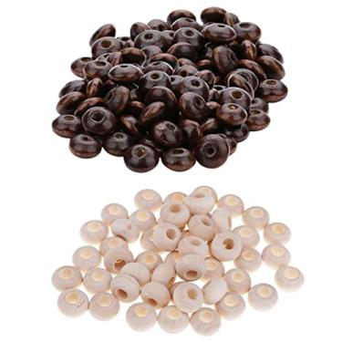 Imagem de Luzhengyang Espaçador natural de 300 peças, contas soltas, orifício grande para fazer pulseiras, contas de madeira – artesanato DIY, fabricação de joias, artesanato infantil – perfeito para joias de