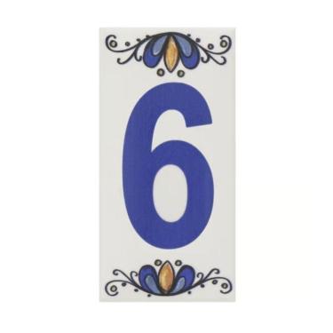 Imagem de Número Residencial Cerâmico Gabriela 15cm Número N°6