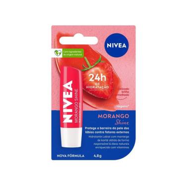 Imagem de Protetor Labial Hidratante Nivea Morango Shine 4,8g