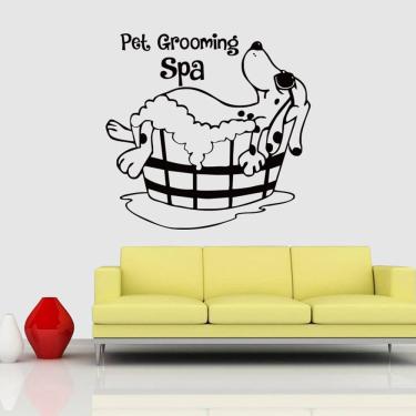 Imagem de Adesivo de parede Pet Grooming Spa Cute Dog in Bath 58x60cm