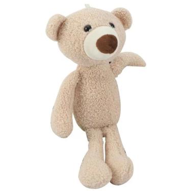 Imagem de Chaveiro de ursinho de pelúcia fofo bege para menina de 20 cm