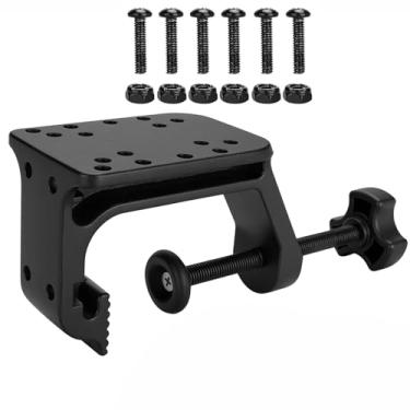 Imagem de Velpaw Base de montagem de braçadeira C de alumínio resistente, abertura de mandíbula de 8 cm, orifícios de montagem superior e lateral compatíveis com bases esféricas de 2,5 cm e 3,8 cm, para barcos