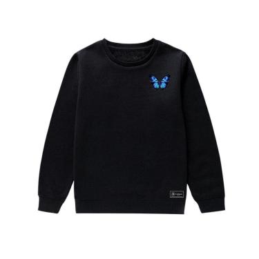 Imagem de Blusão Moletom Infantil Borboleta Personalizado sem Capuz gola Redonda-Unissex