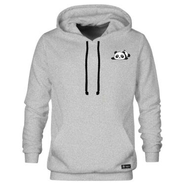 Imagem de Blusão Moletom Calttony Canguru Panda com Capuz e Bolso-Unissex