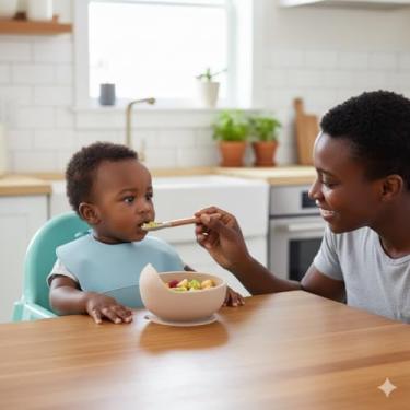 Imagem de Conjunto Bowl com Ventosa + Colher de Silicone para Bebês - Rosa
