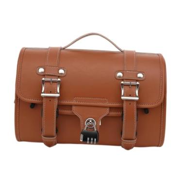 Imagem de Fenteer Bolsa traseira para motocicleta, acessórios para bagagem de viagem, bagageiro traseiro, porta-malas, Marrom