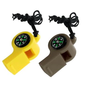 Imagem de Apito de Emergência com Cordão, Som Alto, Segurança, Sobrevivência, Resgate para Caiaque, Colete Salva-Vidas, Barco, Pesca, Camping, Caminhada, Caça, Crianças, Bússola, Plástico Durável