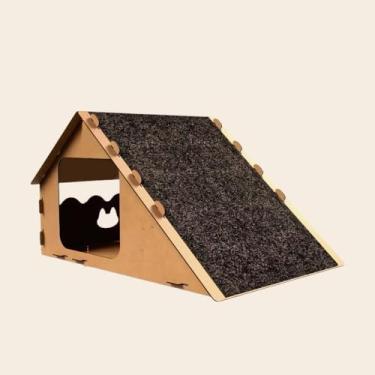 Imagem de Casa de Gato ，Casa de Gato Com Arranhador，Material Mdf，Adequado para Uso Prolongado do Seu Animal de EstimaçãO(1 CASINHA)