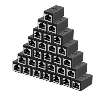 Imagem de Acopladores RJ45 5/10/20/30 peças para conectores de extensão de cabo Cat7/Cat6/Cat5e/Cat5 (30 peças)