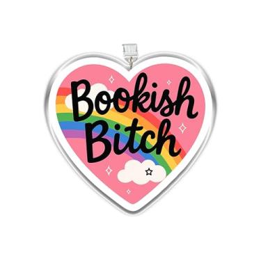 Imagem de MEIYSTICK Berloque Bookish B*tch Heart Dust Plug, Kindle Charm, Amuletos de Acrílico Tipo C ou Relâmpago, Acessórios Kindle, Amuletos de Leitura, Presentes para Amantes de Livros (Relâmpago)