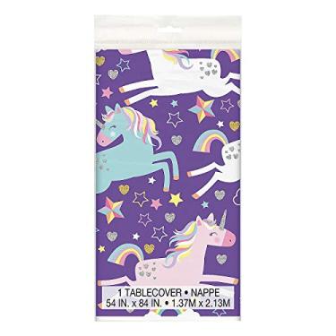 Imagem de Fun Express Toalha de mesa de plástico de aniversário de unicórnio - Artigos de festa - 1 peça