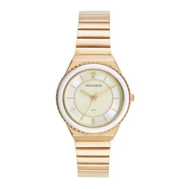Imagem de Mondaine Relógio Feminino Caixa Media Catraca em Ceramica Dourado