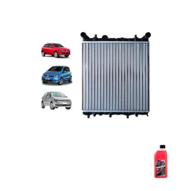Imagem de Kit Radiador VW Gol G5 Fox Polo 06 + Aditivo Paraflu Rosa Pronto Uso 1L