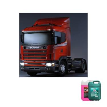 Imagem de Kit Radiador Scania 124 420 Aditivo Rosa 5 Litros + Água Desmineralizada 5 Litros