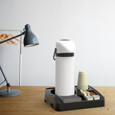 Imagem de Bandeja Servir Porta Garrafa Pequeno Sachês Açúcar Café Chá Pequena Preto