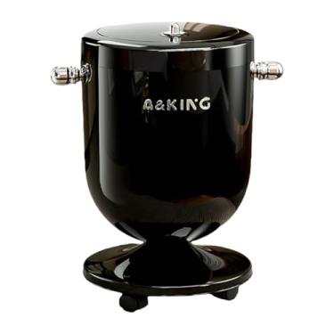 Imagem de FytStycale Lixeira Decorativa de 15 Litros com Tampa, Móvel E com Rodinhas, para Sala de Estar Ou Closet, Preto, Tamanho real