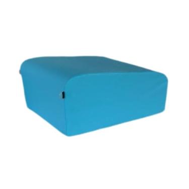 Imagem de menolana Máquina de impulso de quadril, ponte de glúteos, equipamento de ginástica multifuncional, banco de couro PU, caixa de treino para saltos para adultos, Azul Claro