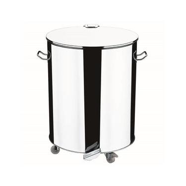 Imagem de Lixeira Brinox com Pedal Abre e Fecha Decorline em Aço Inox - 110 L Alumínio