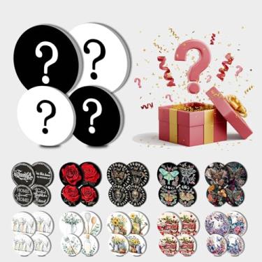 Imagem de Conjunto de 4 capas de fogão misteriosas de metal de 20 cm e 25 cm, coberturas de fogão cheias de surpresas retrô modernas para decoração de cozinha festiva para presentes de decoração sazonal de casa