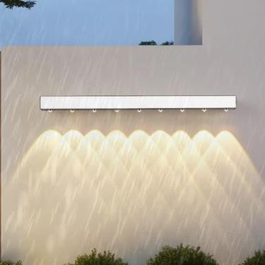 Imagem de Lâmpadas de Parede LED Exterior IP65 Impermeável Alumínio Metal Lâmpada de Parede Exterior Moderna Longa Preta Iluminação de Parede Interior/Exterior para Jardins Terraço Corredor Escada (Luz Branca