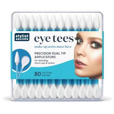 Imagem de Fran Wilson EYE TEES Dicas de algodão 80 unidades - Aplicador de maquiagem de precisão, cotonetes de dupla face com pontas pontiagudas e arredondadas para uma mistura perfeita, limpeza eficaz e