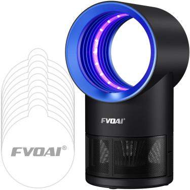 Imagem de Armadilhas para moscas internas, armadilha para moscas de frutas para ambientes internos armadilha de mosquitos com sucção, ajuste de tempo, luz de insetos e 10 placas de cola adesiva (azul)