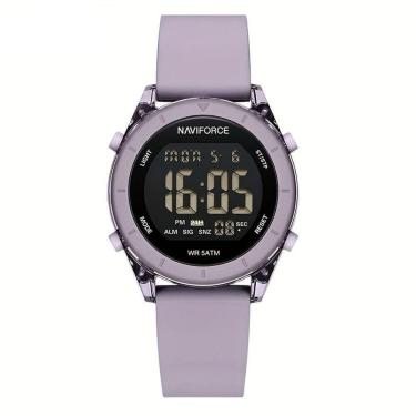 Imagem de Relógio De Pulso Digital Feminino Lcd Tela Pulseira De Silicone 3atm Roxo