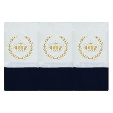 Imagem de Jogo Fralda de Boca 100% Alg. 3 Peças - Borbado Realeza Marinho e Caqui