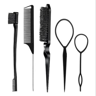 Imagem de KIT PENTE SEPARADOR DE MECHA, ESCOVA BABY HAIR, ESCOVA 3 FIELIRA