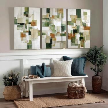 Imagem de Kit 3 Quadros Decorativos Canvas, Arte Para Quarto, Sala, Corredor, Abstrato, 60x90cm