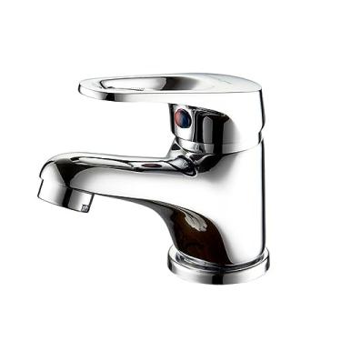Imagem de Torneira de lavatório de banheiro elegante estilo pequeno latão torneira de água misturador acabamento cromado torneiras de lavatório de banho clássicas, L1013,