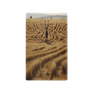 Imagem de Wassud Placa de cobertura para interruptor de luz, capas de tomadas duplas, placa de parede, veado, perseguição no campo de trigo, decoração de casa, sala de estar, quarto, decoração