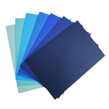 Imagem de KYMY Papel cartolina colorida azul, 35 folhas A4 de cartolina pesada 38,6 kg/230 gsm, 7 tonalidades azuis sortidas para artesanato, confecção de cartões, convites, álbuns, impressão DIY, projetos