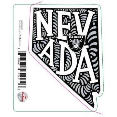 Imagem de Adesivo NFL Las Vegas Raiders 7,6 cm com nome do estado