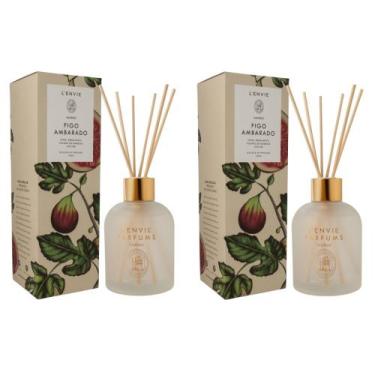 Imagem de Kit 02 Difusores de Perfume Figo Ambarado 200ml Arabesc Lenvie
