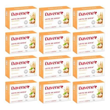 Imagem de Kit C/12 Sabonete Barra Leite De Aveia Macadâmia Davene 90g