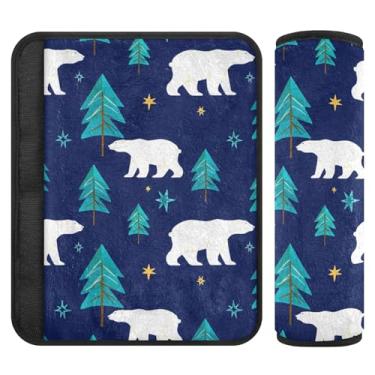 Imagem de Burbuja Capa para cinto de segurança de carro Polar Bears Protetor de cinto de segurança macio confortável para alça de ombro de assento, 1 par pequeno