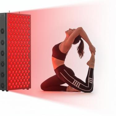 Imagem de Warmforwel Painel de Luz Vermelha e Infravermelha 720W 660nm & 850nm – Lâmpada LED Grande com 150 LEDs, Timer 5–60 min, Controle em Linha, 4 Modos, para Corpo e Rosto