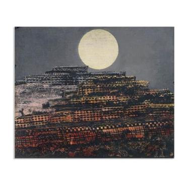 Imagem de Pôster Max Ernst A Cidade Petrificada Reproduções de Pinturas Famosas Surrealismo Arte de Parede Tela Max Ernst Decoração de Parede para Presentes de Sala de Estar 80 x 60 cm (32 x 24 polegadas) Sem