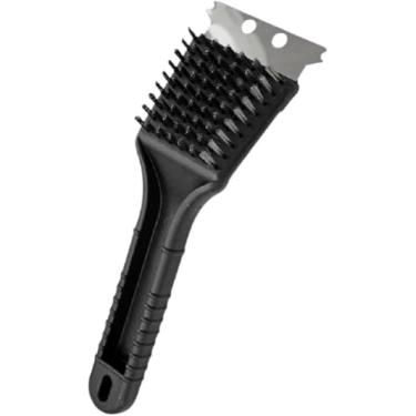Imagem de Escova de Aço com Raspador para Grelha de Churrasqueira, Preta