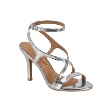 Imagem de Sandália Feminina Vizzano – Salto Alto, Elegante, Moderna e Confortável para Festa e Ocasiões Especiais (Prata, BR, Adulto, Numérico, 39)