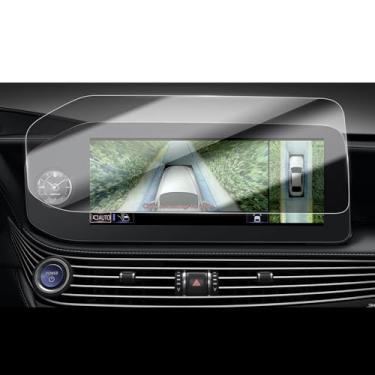 Imagem de Protetor de tela para Lexus LS500 2026 interior tela de 12,3 polegadas vidro temperado dureza 9H anti-arranhões HD transparente e antiimpressão digital sem bolhas e instalação à prova de poeira para