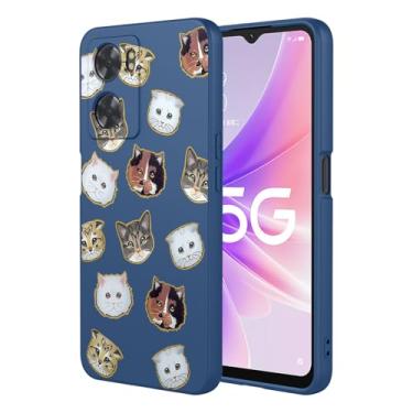 Imagem de HTXWXJC Capa de telefone para OnePlus Nord N300, OnePlus Nord N20 SE Capa Oppo A57/Oppo A77 à prova de choque flexível bumper TPU capa macia padrão gato capa de telefone para OnePlus Nord N300 gato