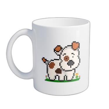 Imagem de Caneca Xícara de Café Porcelana 300ml Com Desenho Pixels de Beagle