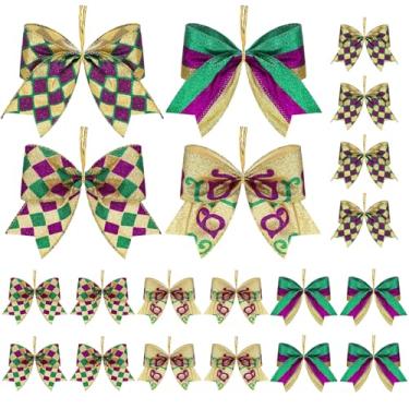 Imagem de Tigeen 24 peças de laço de fita de carnaval de champanhe com laço torcido 15 cm champanhe dourado com fio de fita de glitter ornamento para guirlanda de guirlanda interior exterior decoração de casa